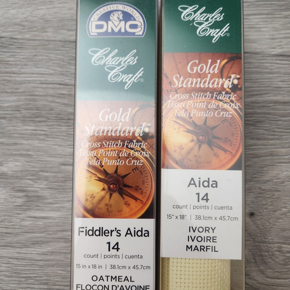 Charles Craft Aida Cloth 14 count Cross Stitch Tones 1 Oatmeal & 1 Ivory 15x18 - Picture 13 of 14